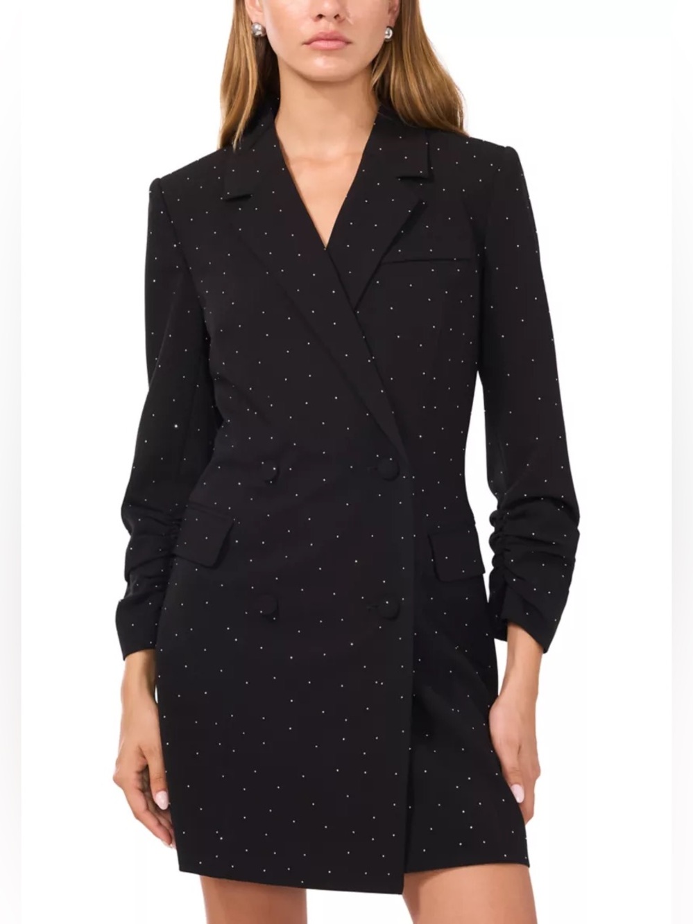 1.State Embellished Double Breasted Blazer Mini Dress, Size 4